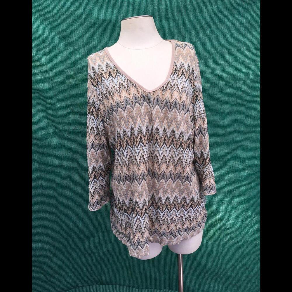 Gemilli Knit design Blouse USA Made Sz 2X vintage